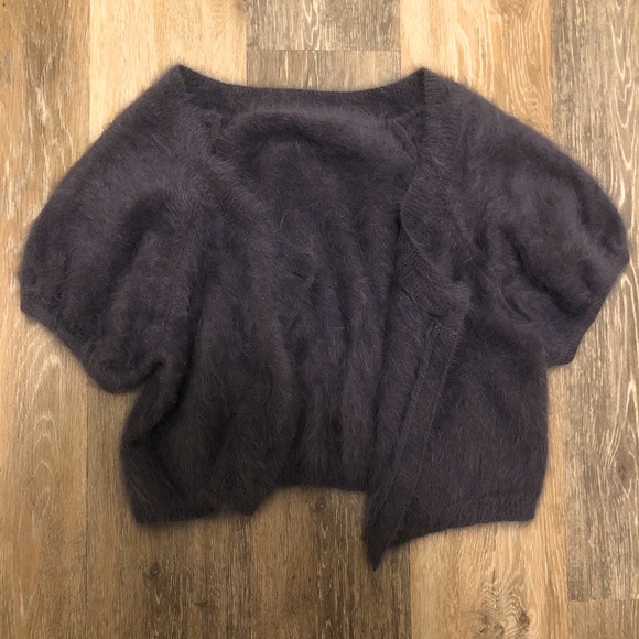 Cropped cardigan angora rabbit hair - Picture 2 of 5